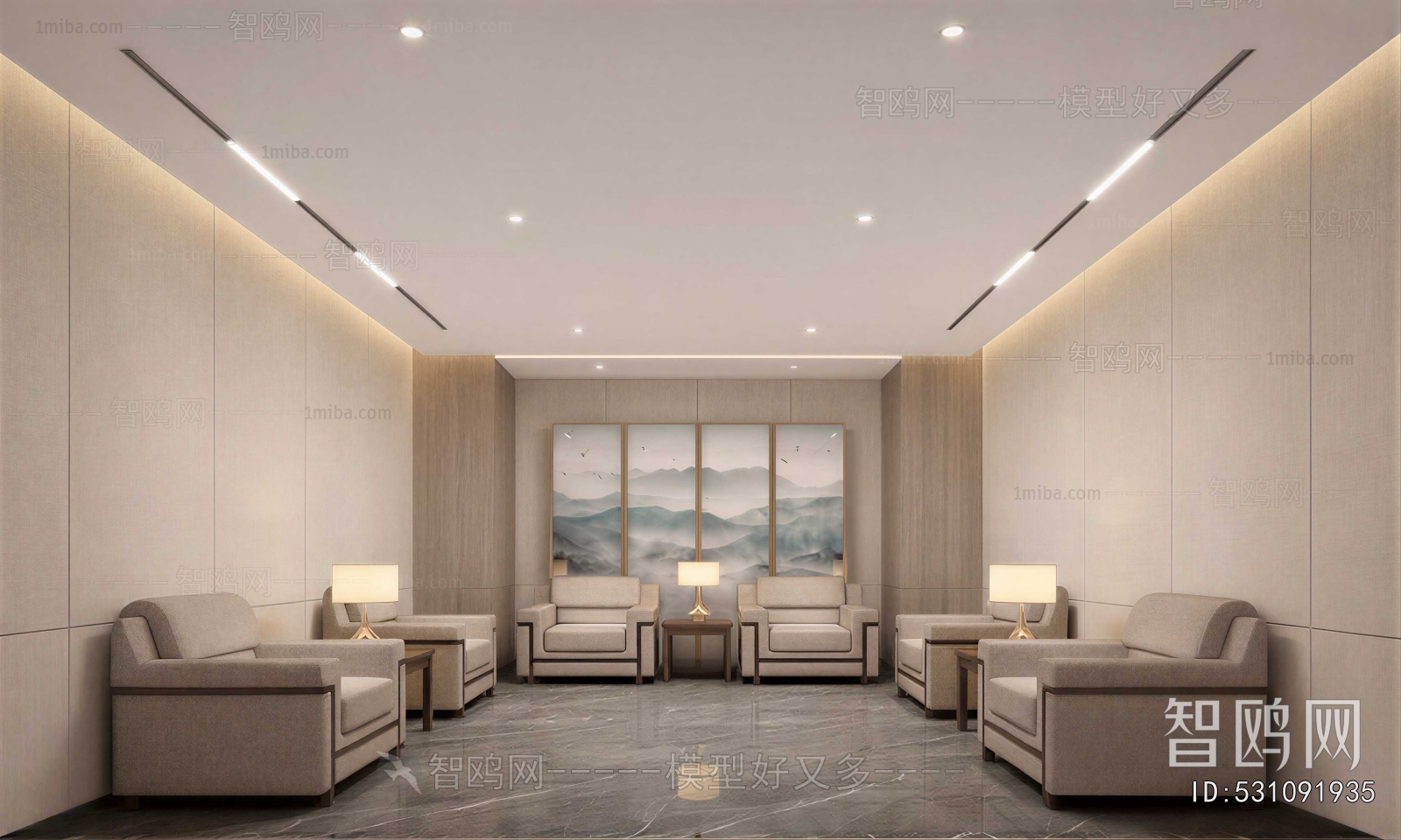 New Chinese Style Reception Room