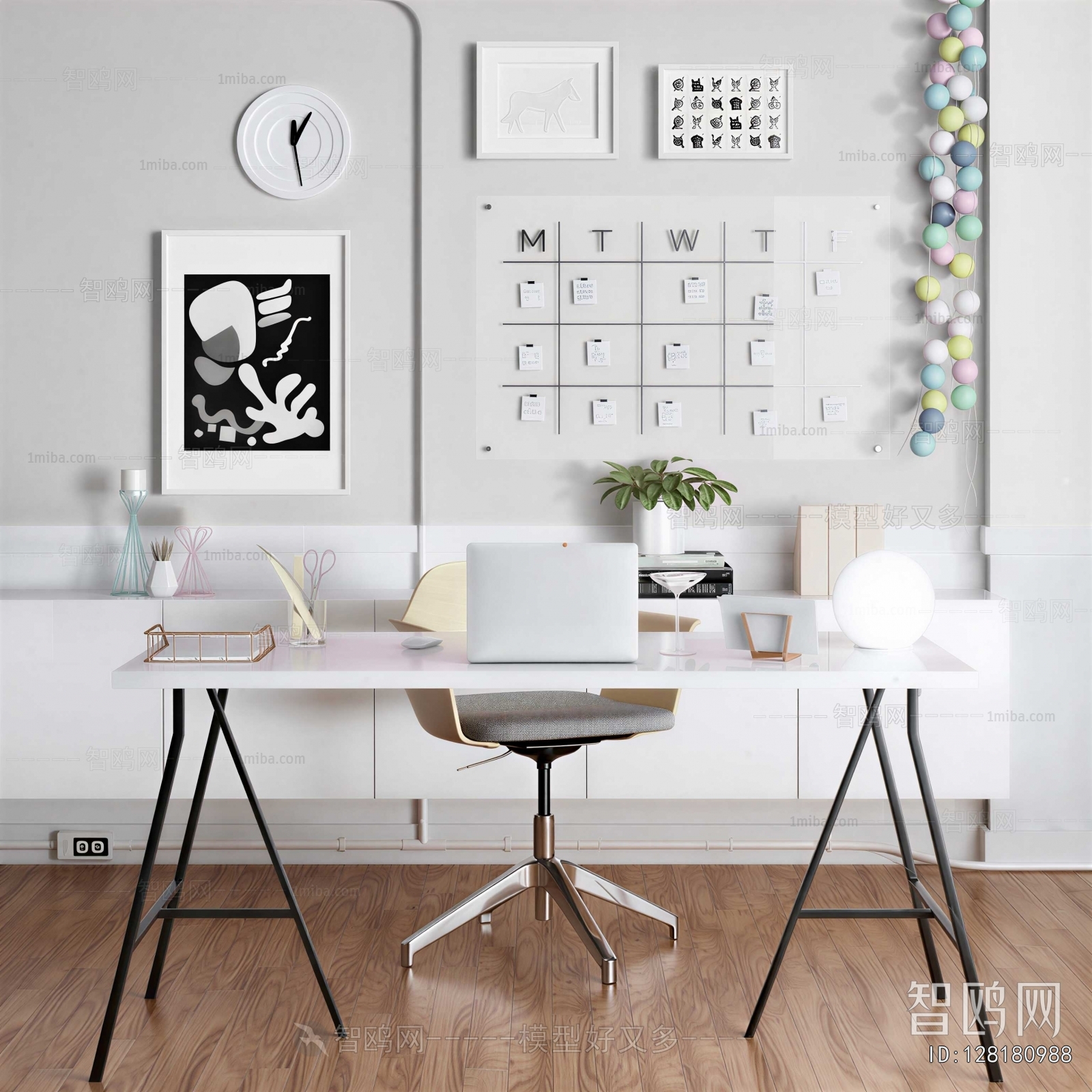 Nordic Style Computer Desk And Chair