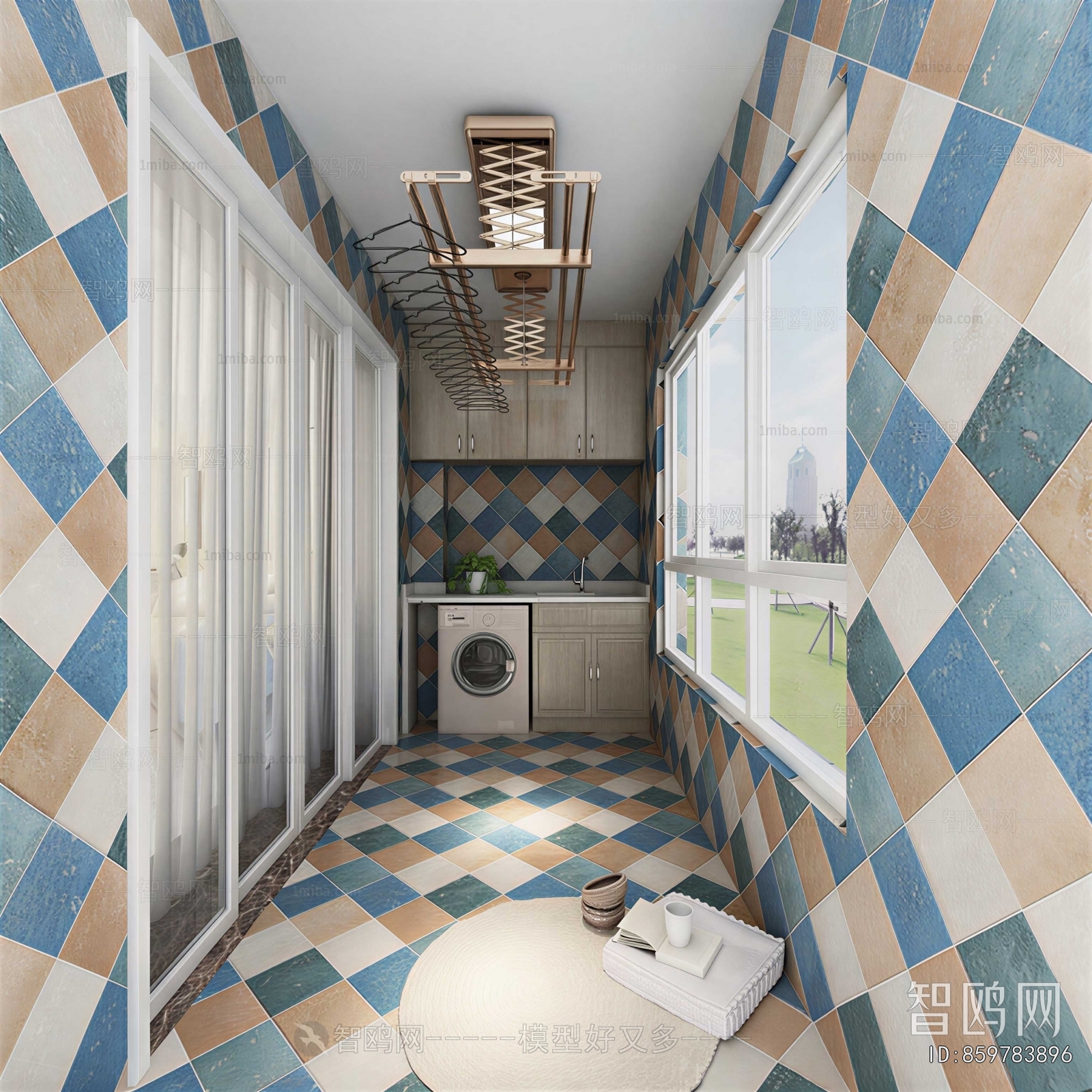 Modern Balcony Laundry Room