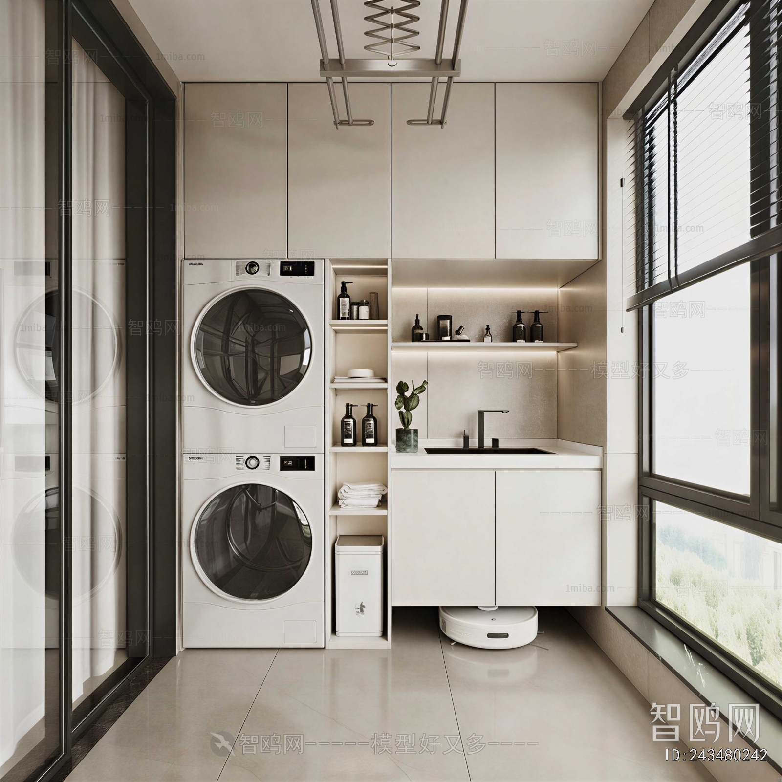 Modern Balcony Laundry Room