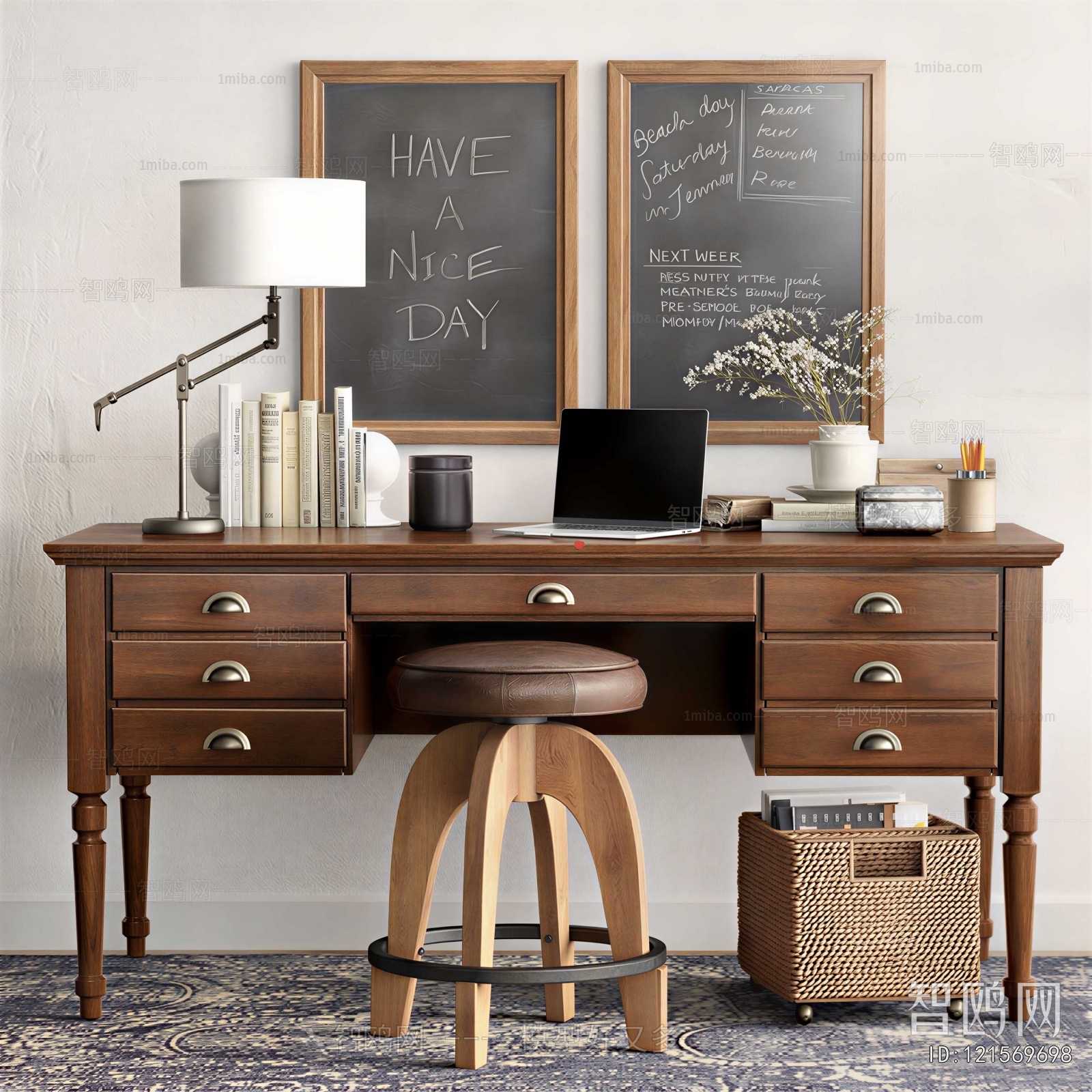 American Style Office Desk And Chair