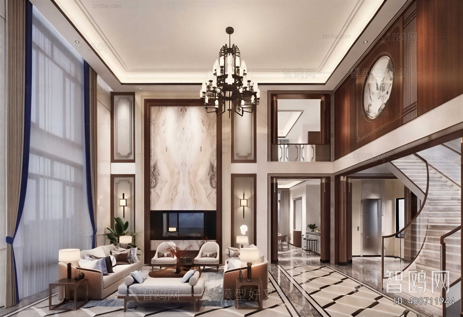 New Chinese Style A Living Room