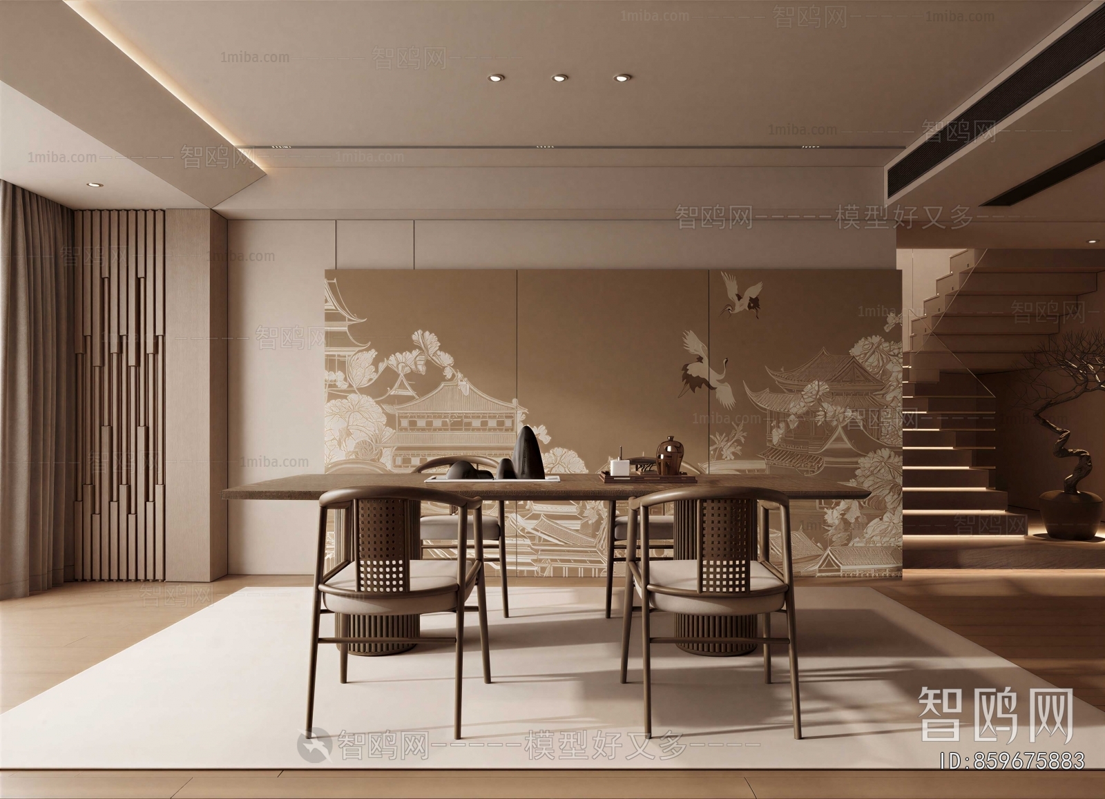 New Chinese Style Study Space