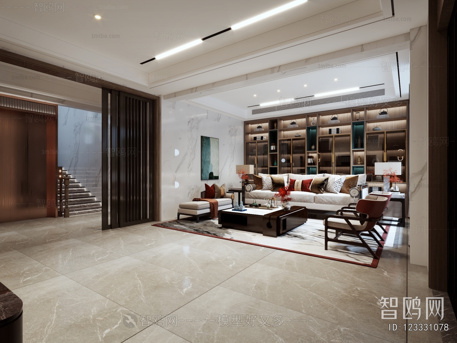 New Chinese Style A Living Room