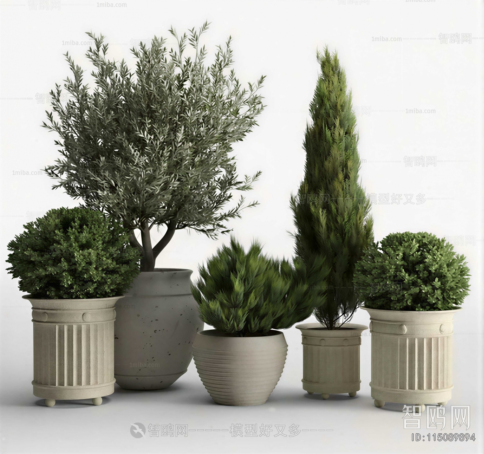 Modern Ground Green Plant Potted Plants