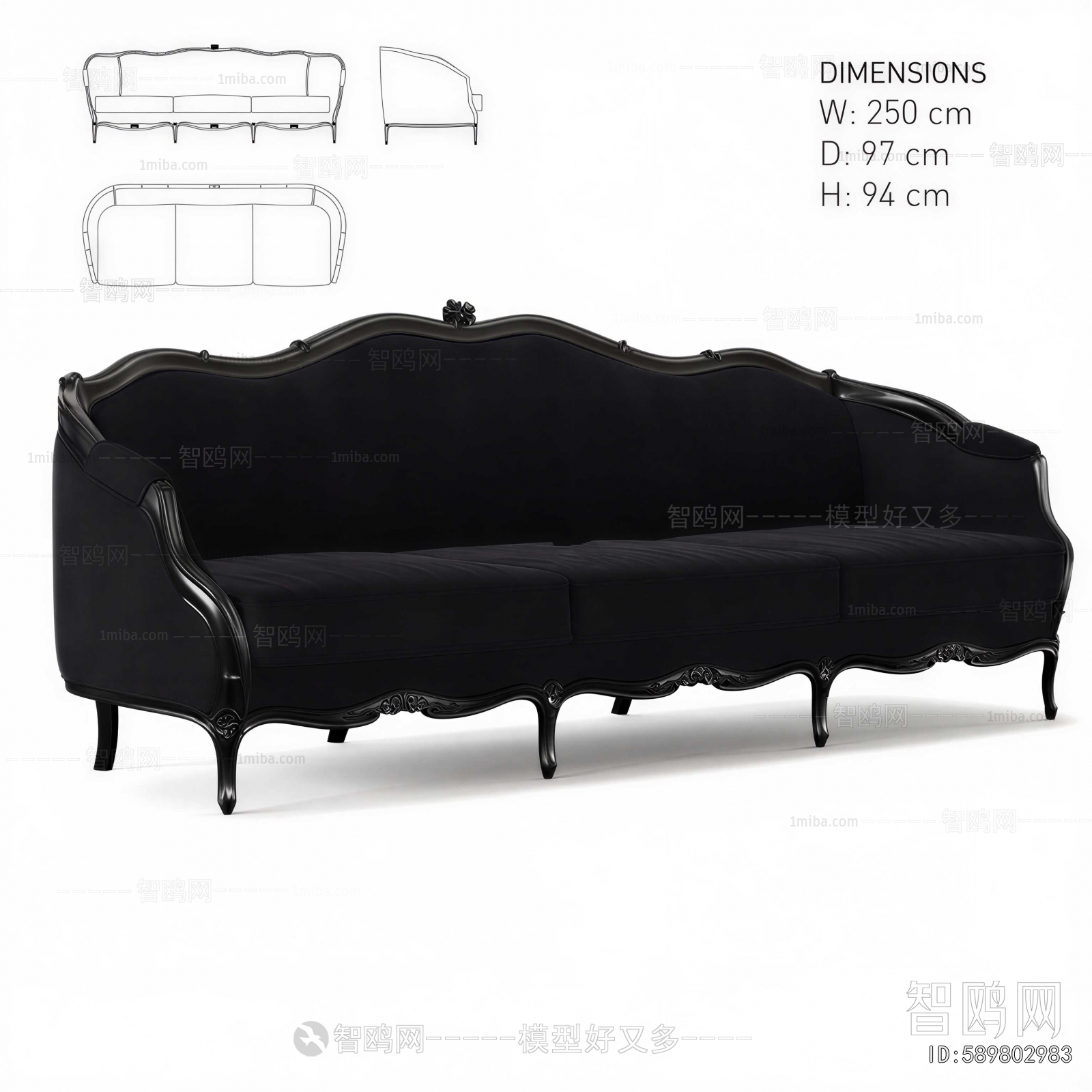 New Classical Style Three-seat Sofa