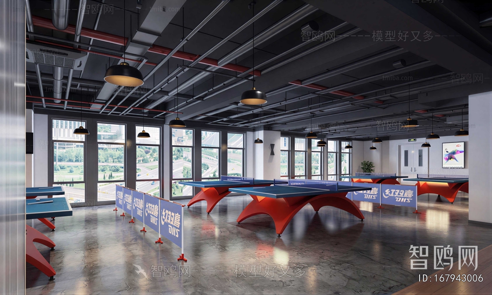 Industrial Style Table Tennis Arena