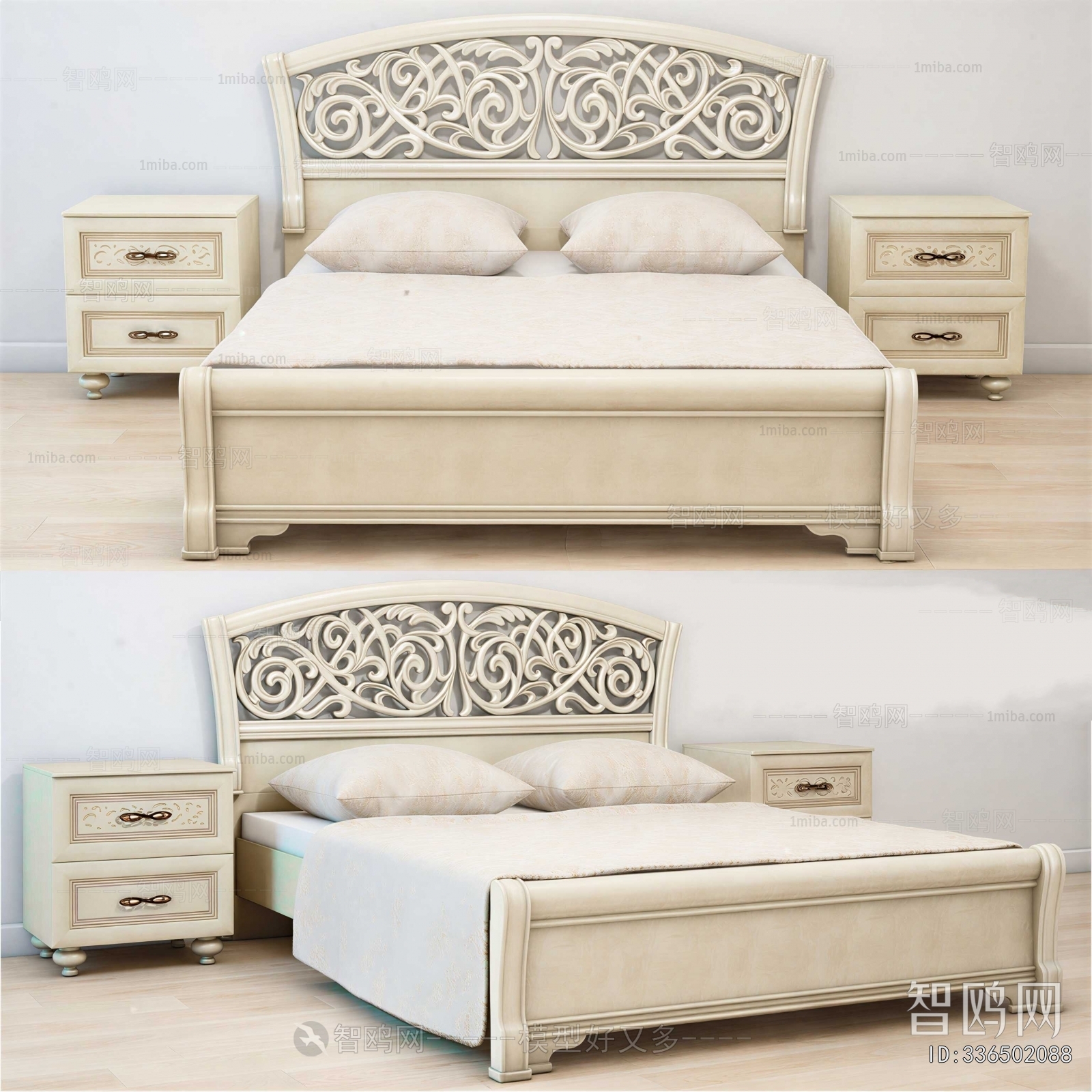 Simple European Style Double Bed