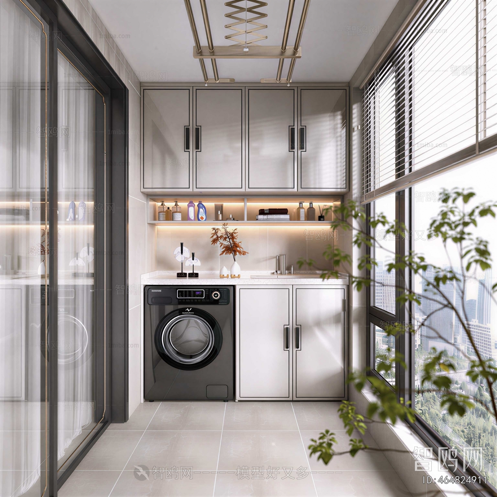 Modern Balcony Laundry Room