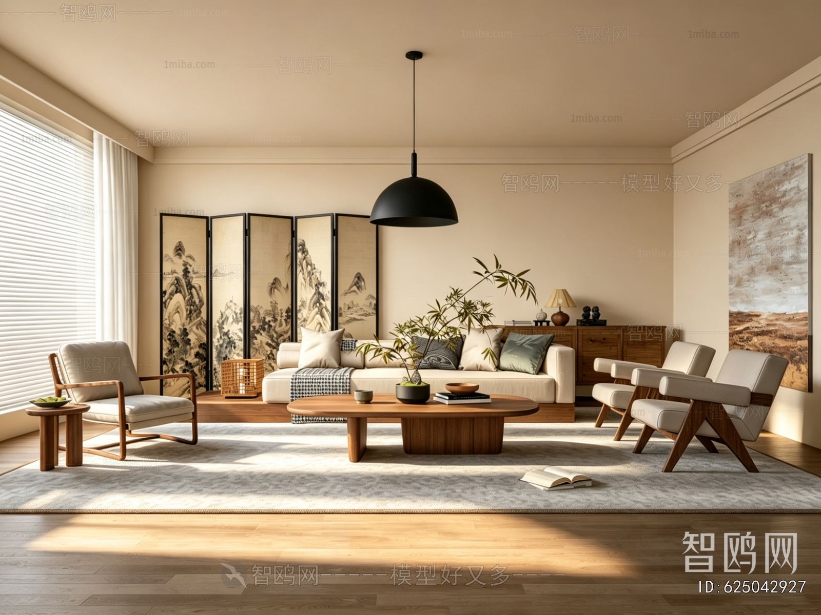 New Chinese Style A Living Room