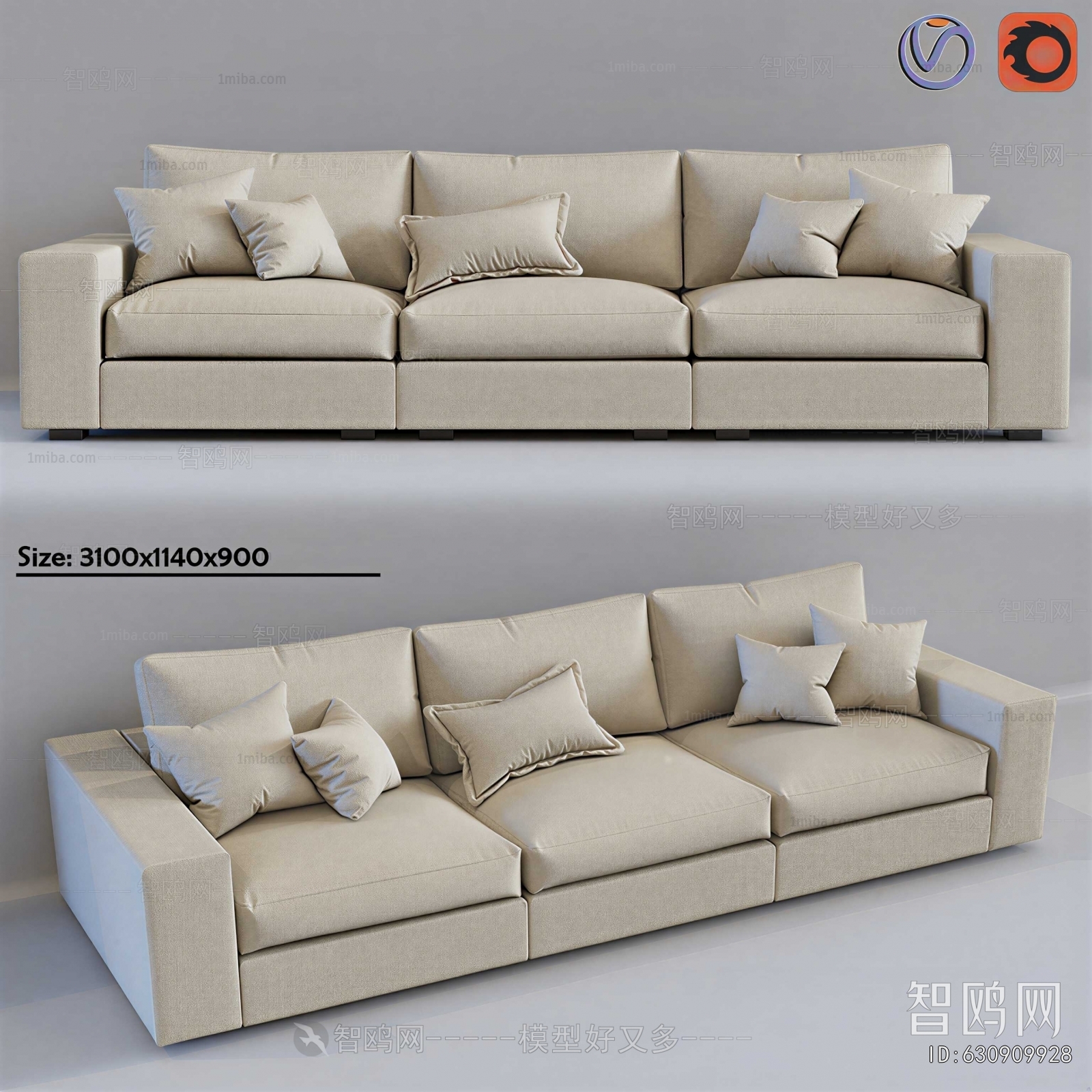 Modern Three-seat Sofa