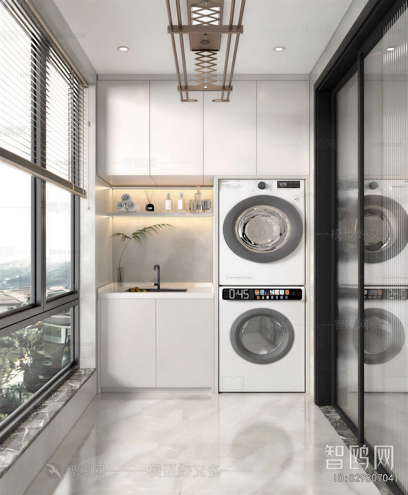 Modern Balcony Laundry Room