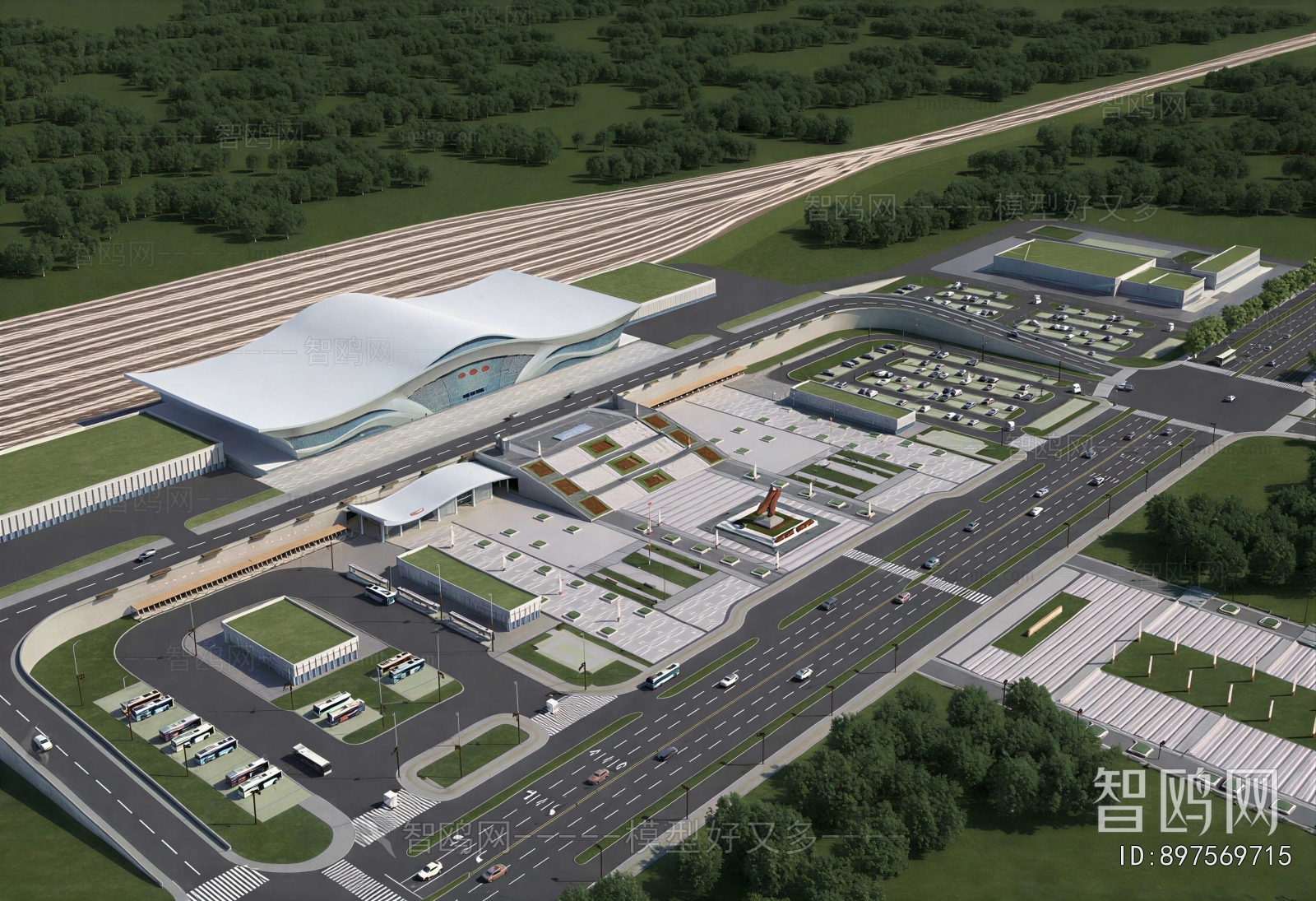 Modern Architectural Bird's-eye View Planning