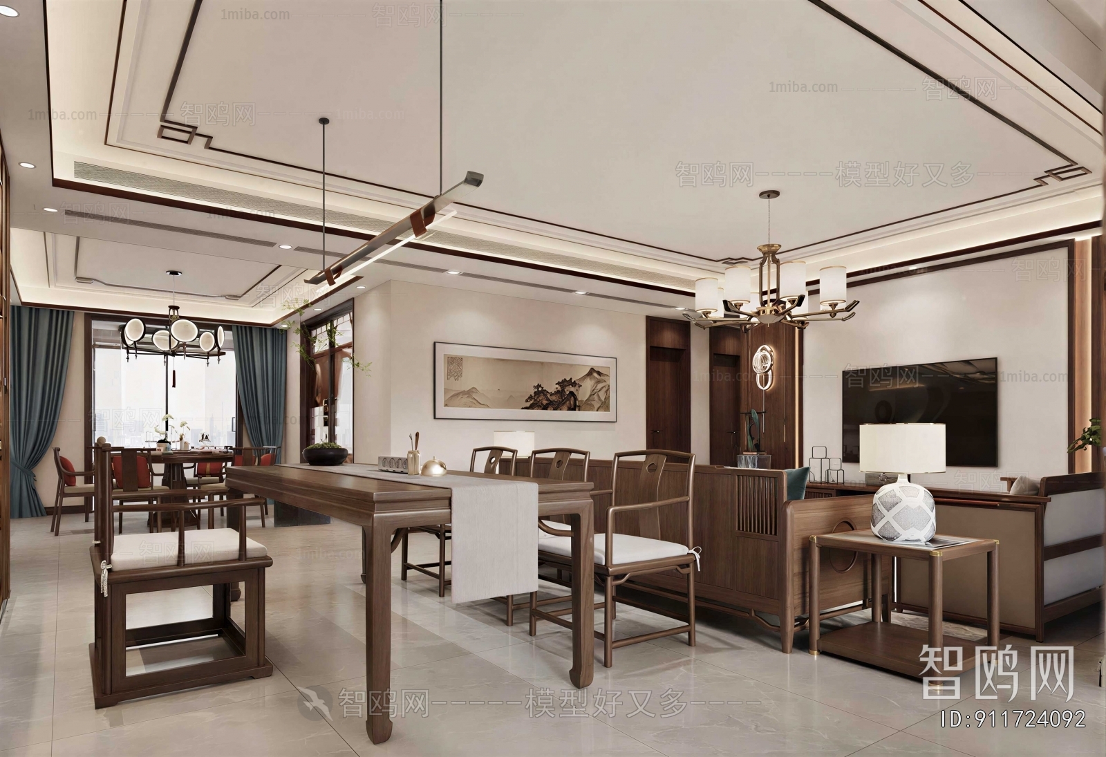 New Chinese Style A Living Room