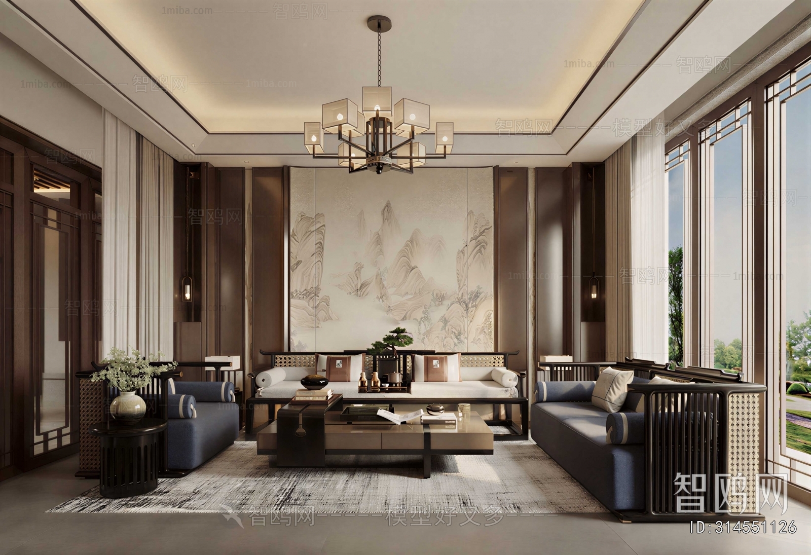 New Chinese Style A Living Room