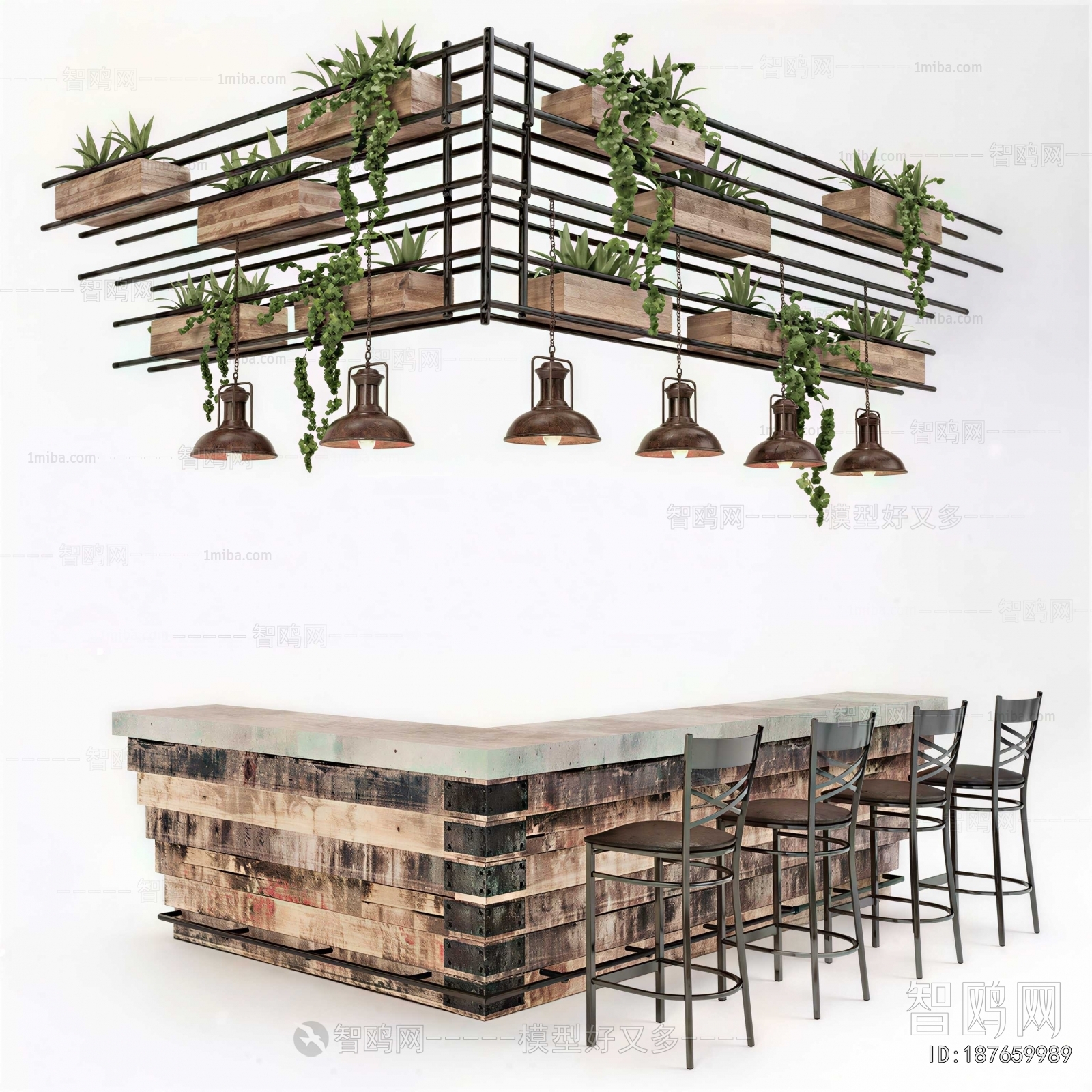 Industrial Style Counter Bar