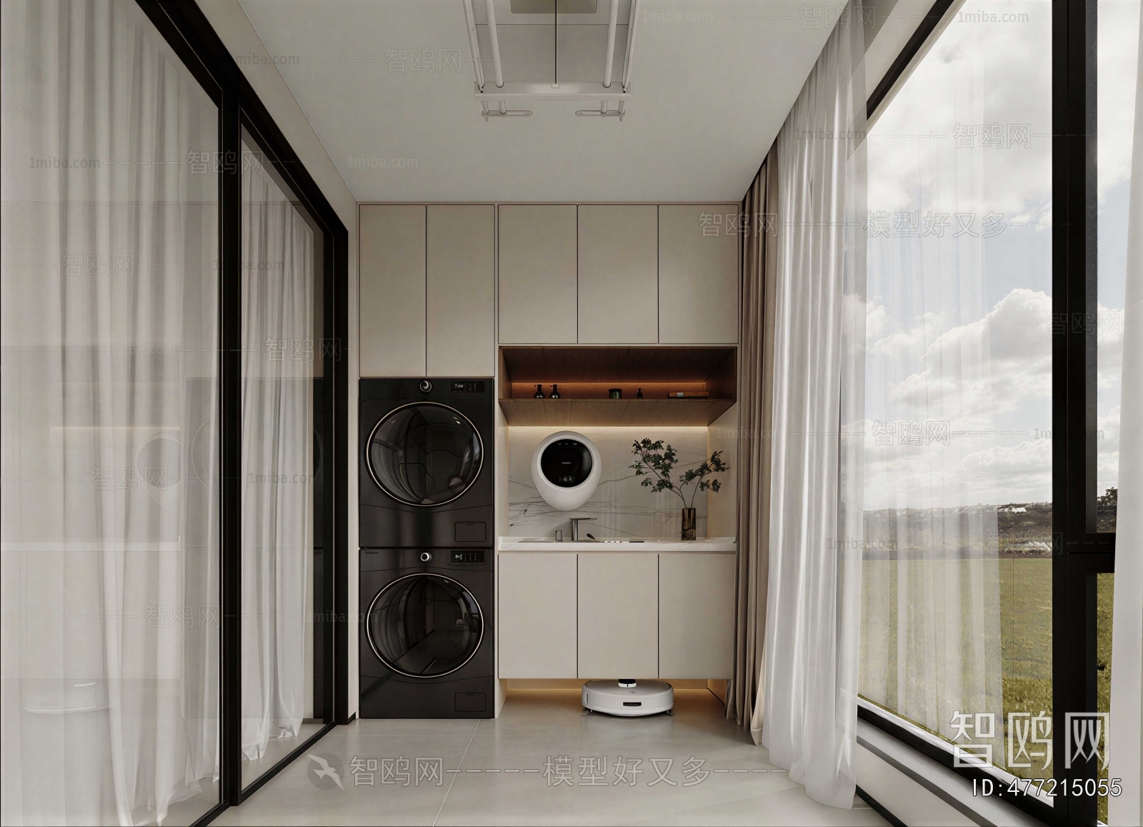 Modern Balcony Laundry Room