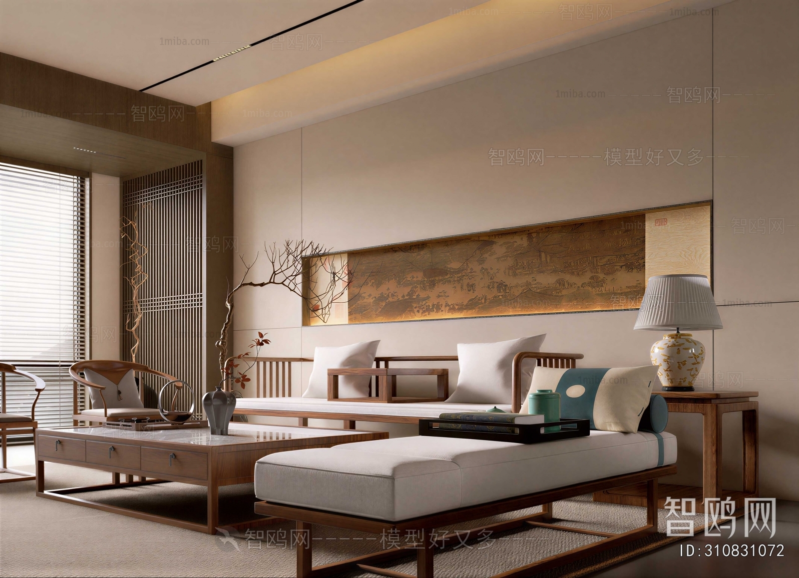 New Chinese Style A Living Room