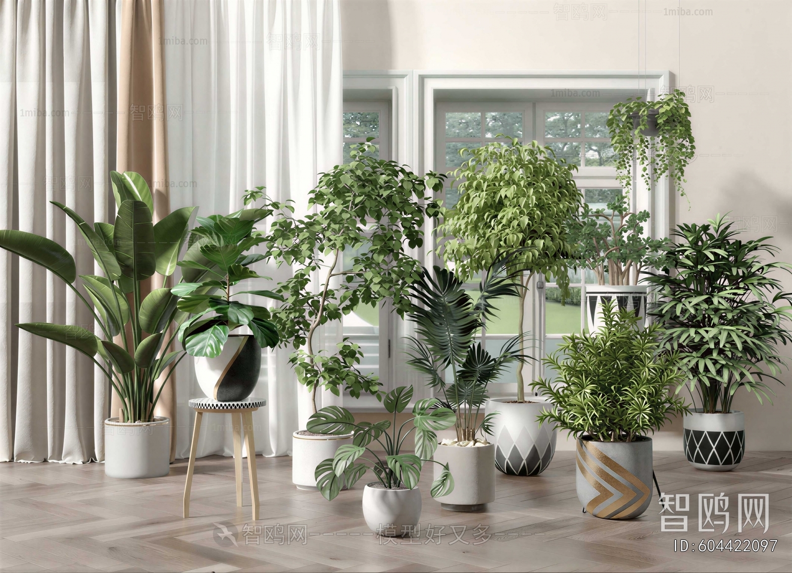 Modern Ground Green Plant Potted Plants