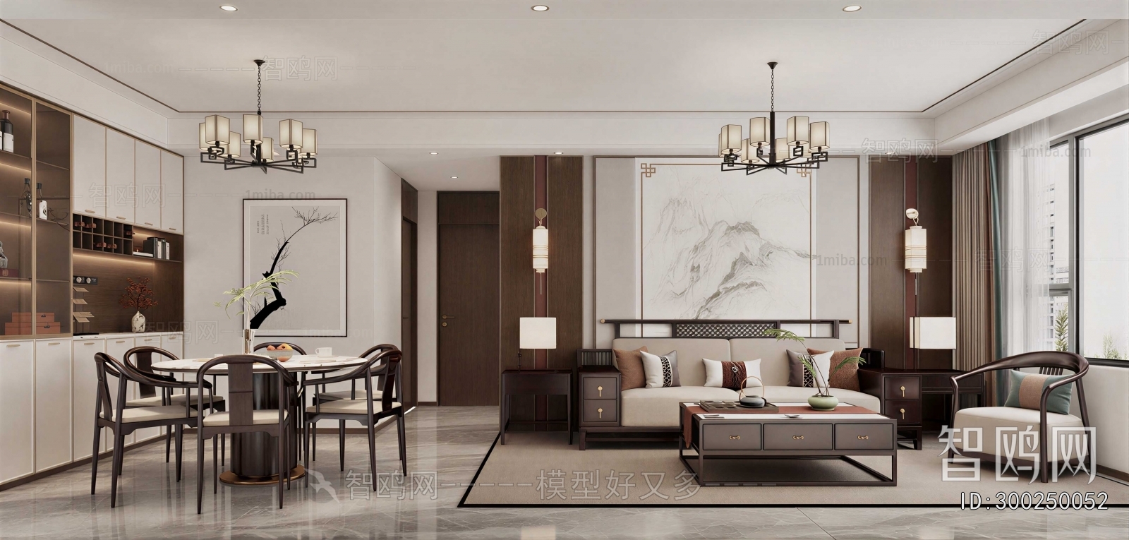 New Chinese Style A Living Room
