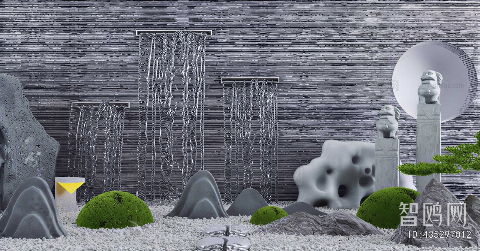 New Chinese Style Rockery Waterscape