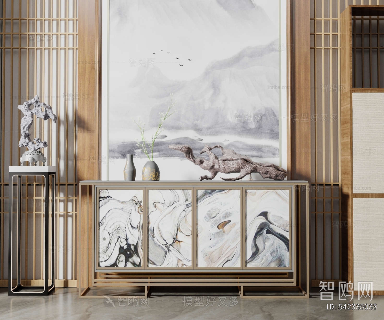 New Chinese Style Entrance Cabinet