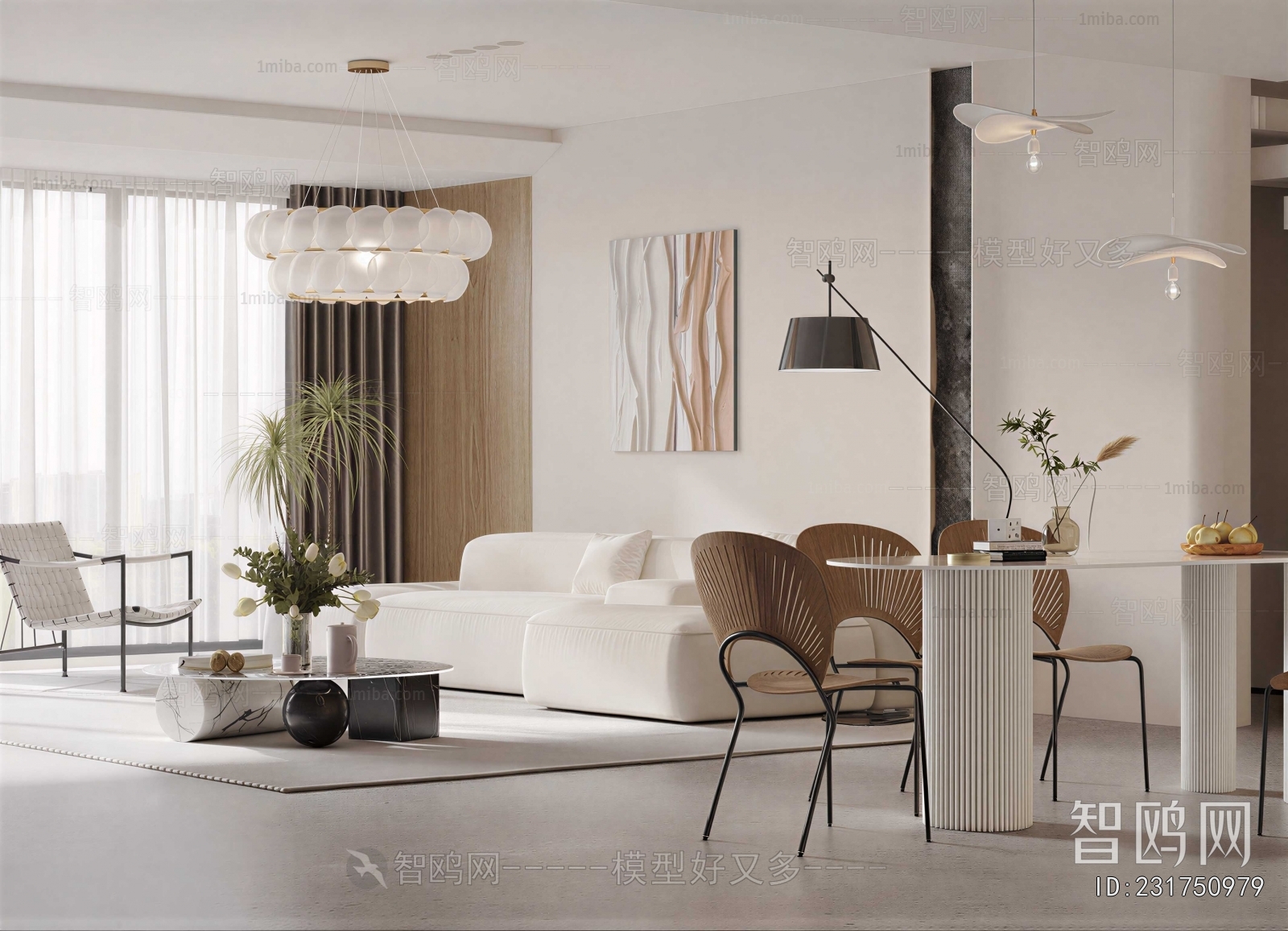 Modern Wabi-sabi Style A Living Room
