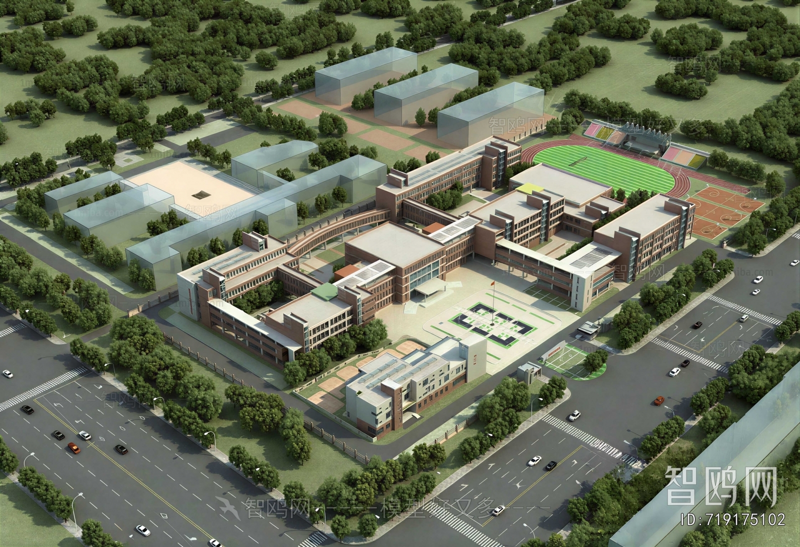 Modern Architectural Bird's-eye View Planning