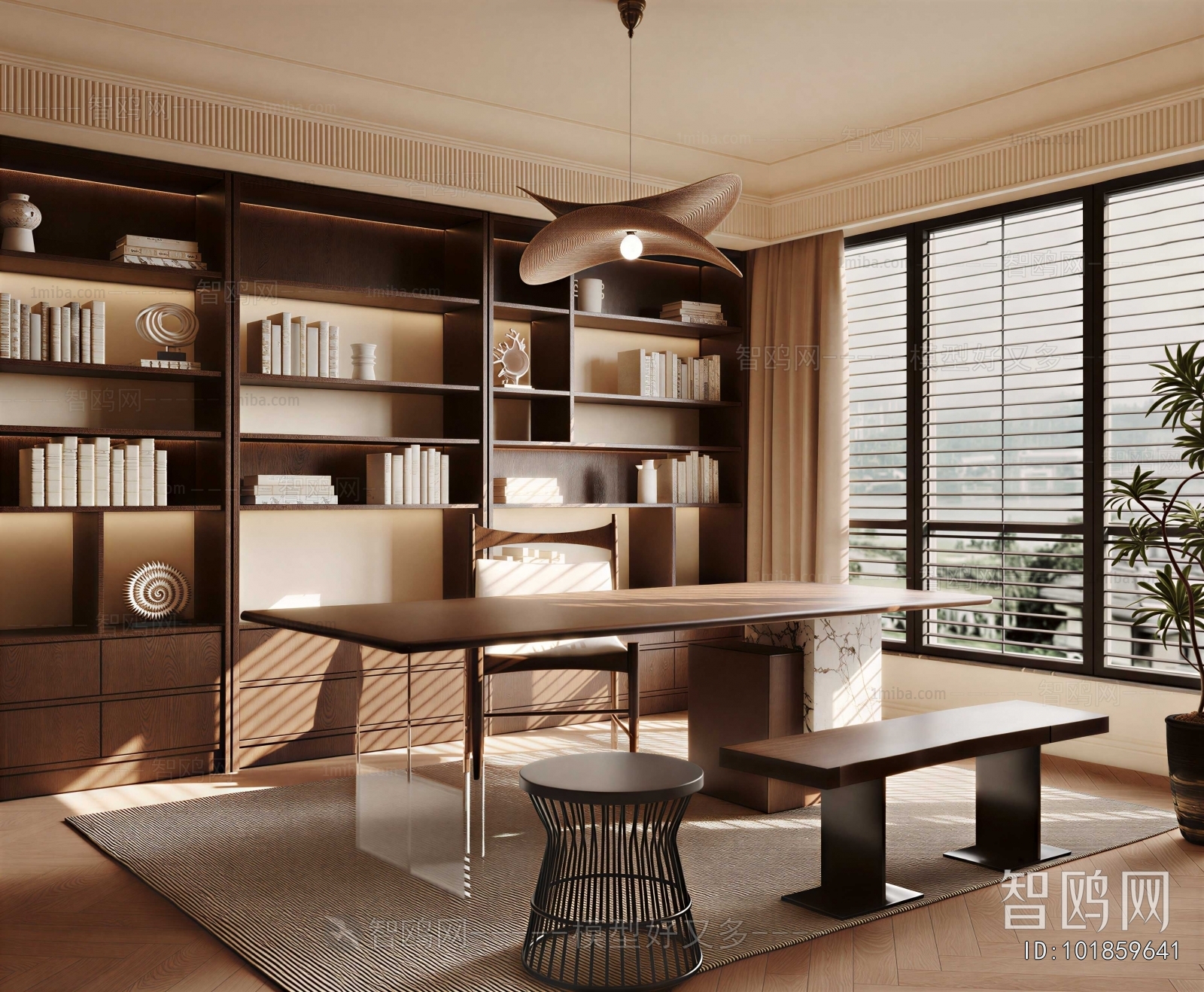 Wabi-sabi Style Study Space