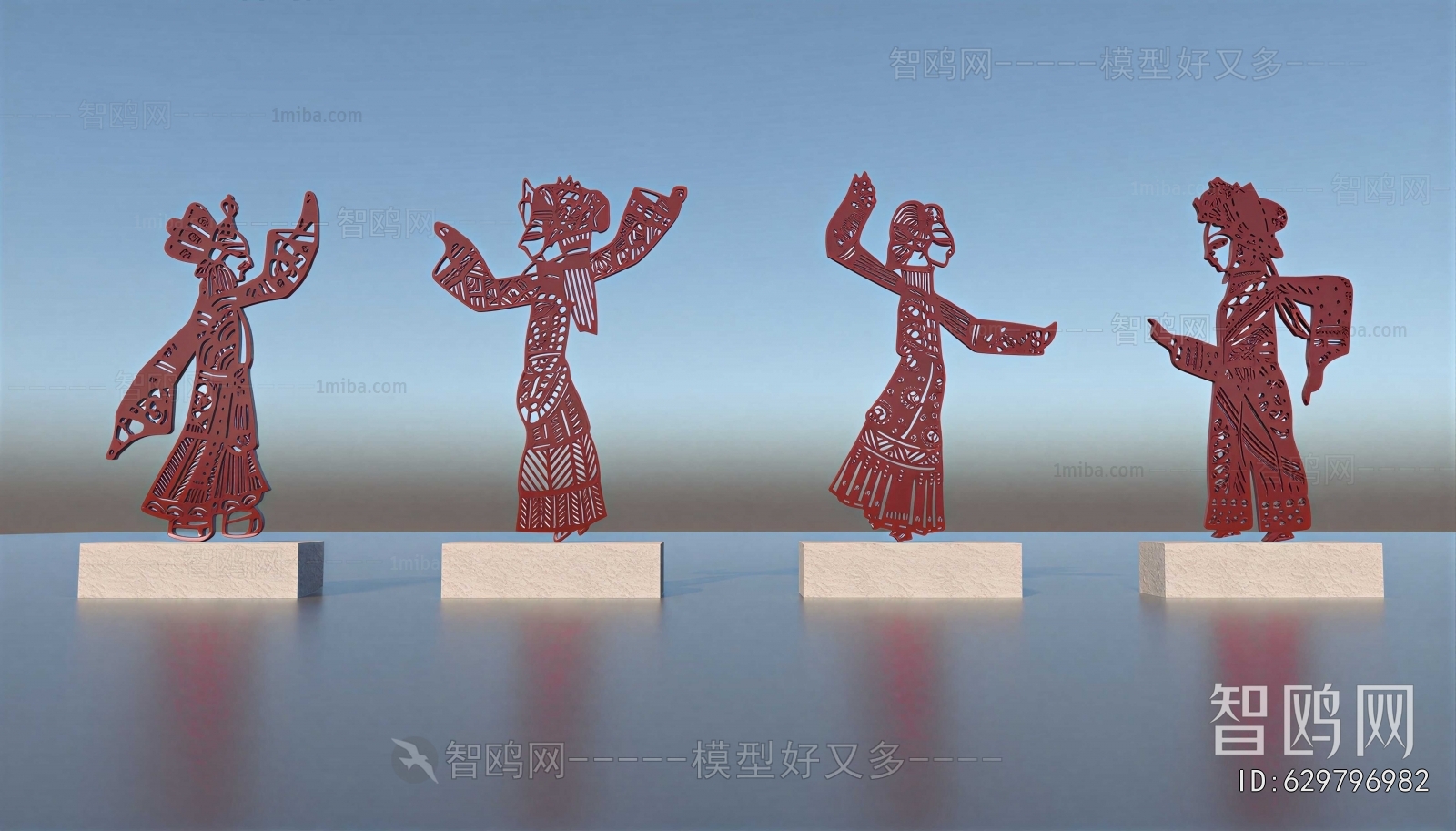 New Chinese Style Sculpture Sketch