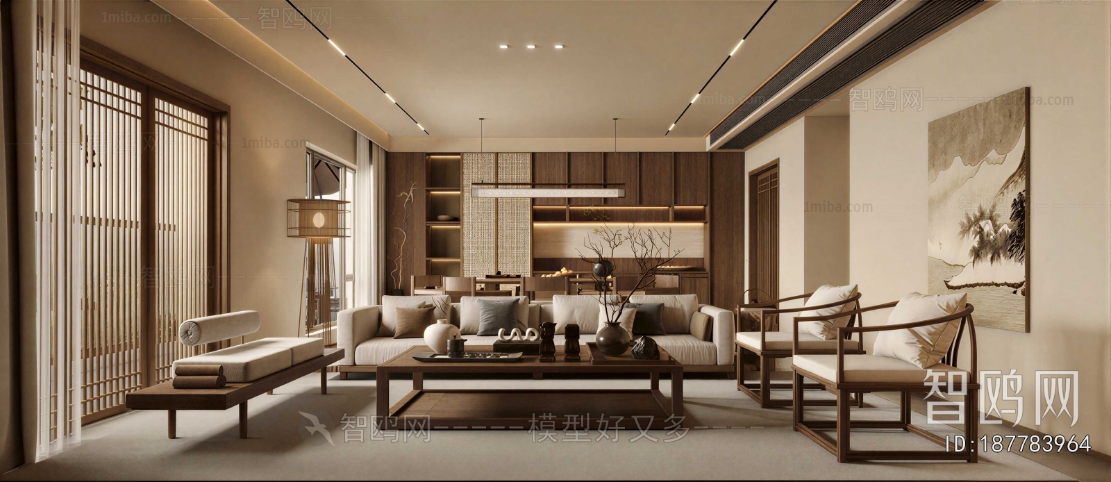New Chinese Style A Living Room