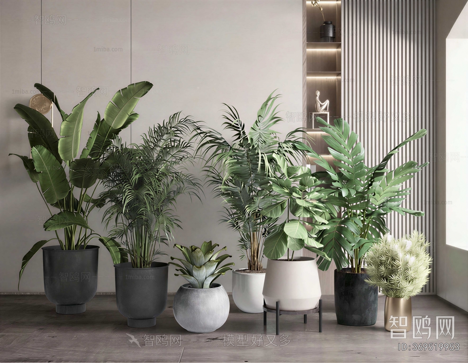 Modern Ground Green Plant Potted Plants