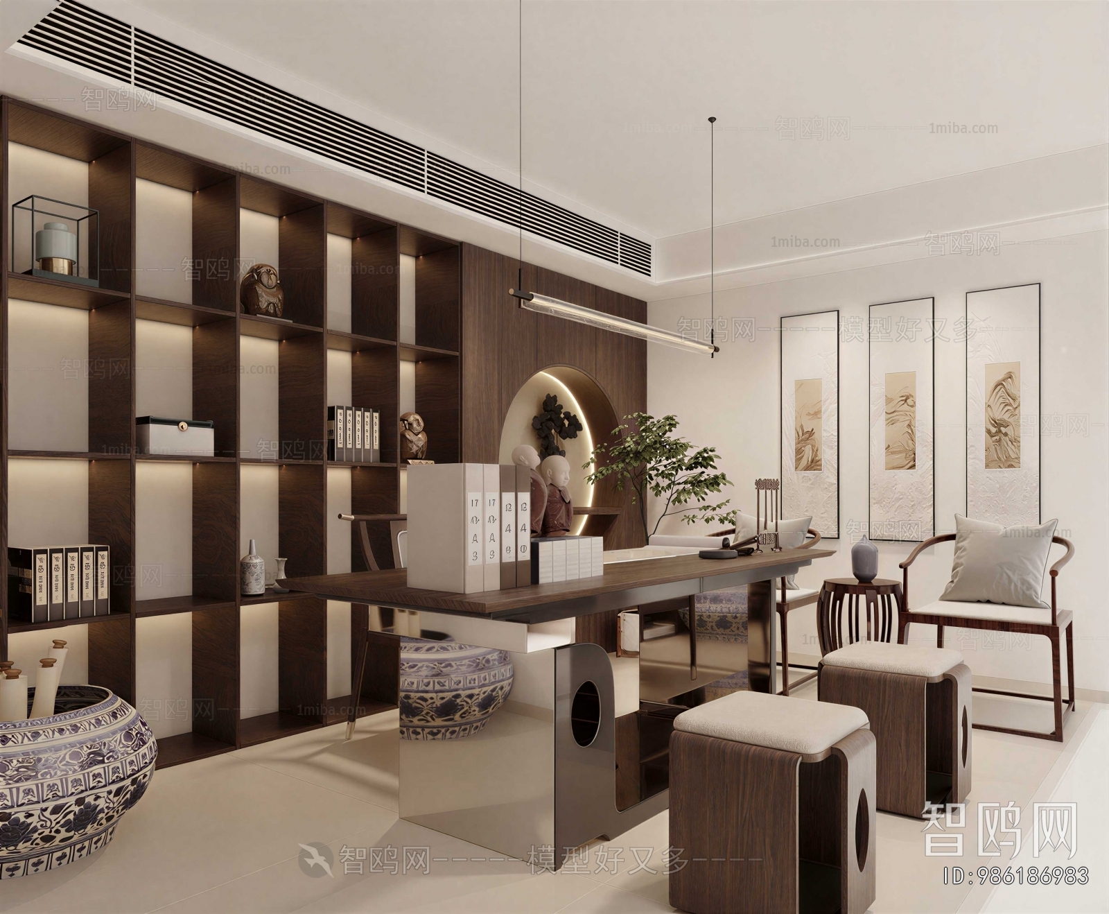 New Chinese Style Study Space