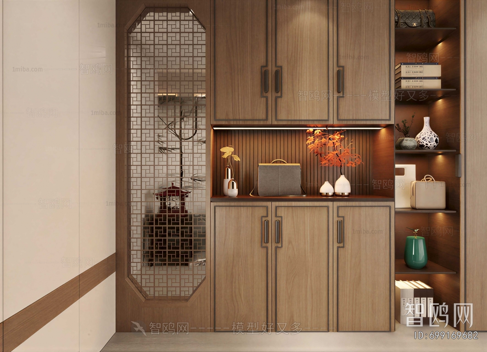New Chinese Style Entrance Cabinet