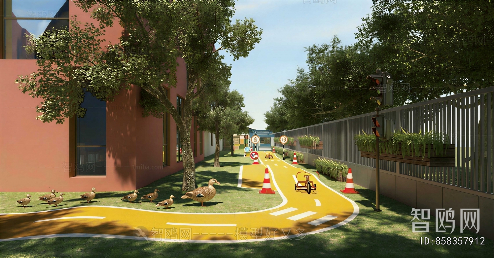 Modern Outdoor Space In Kindergarten