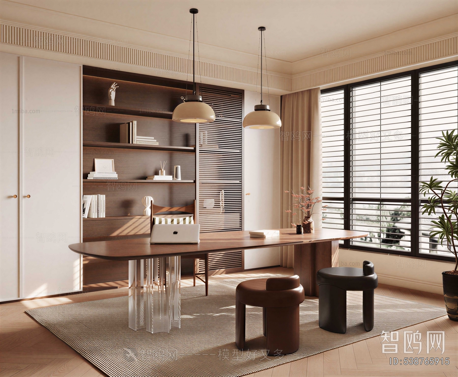 Wabi-sabi Style Study Space