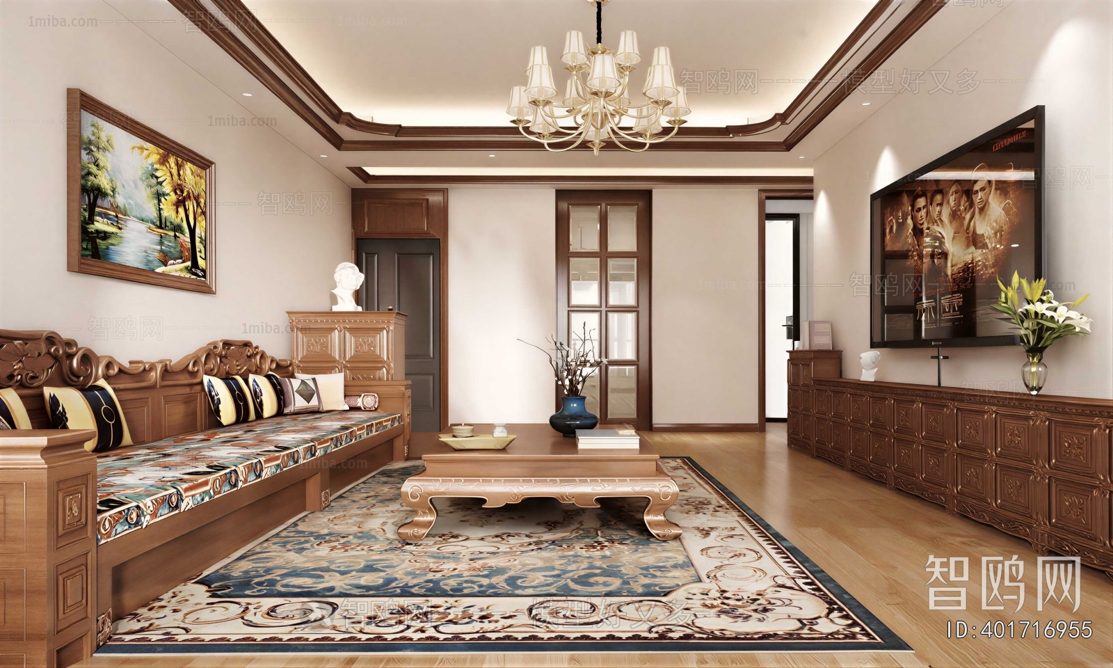 New Chinese Style A Living Room