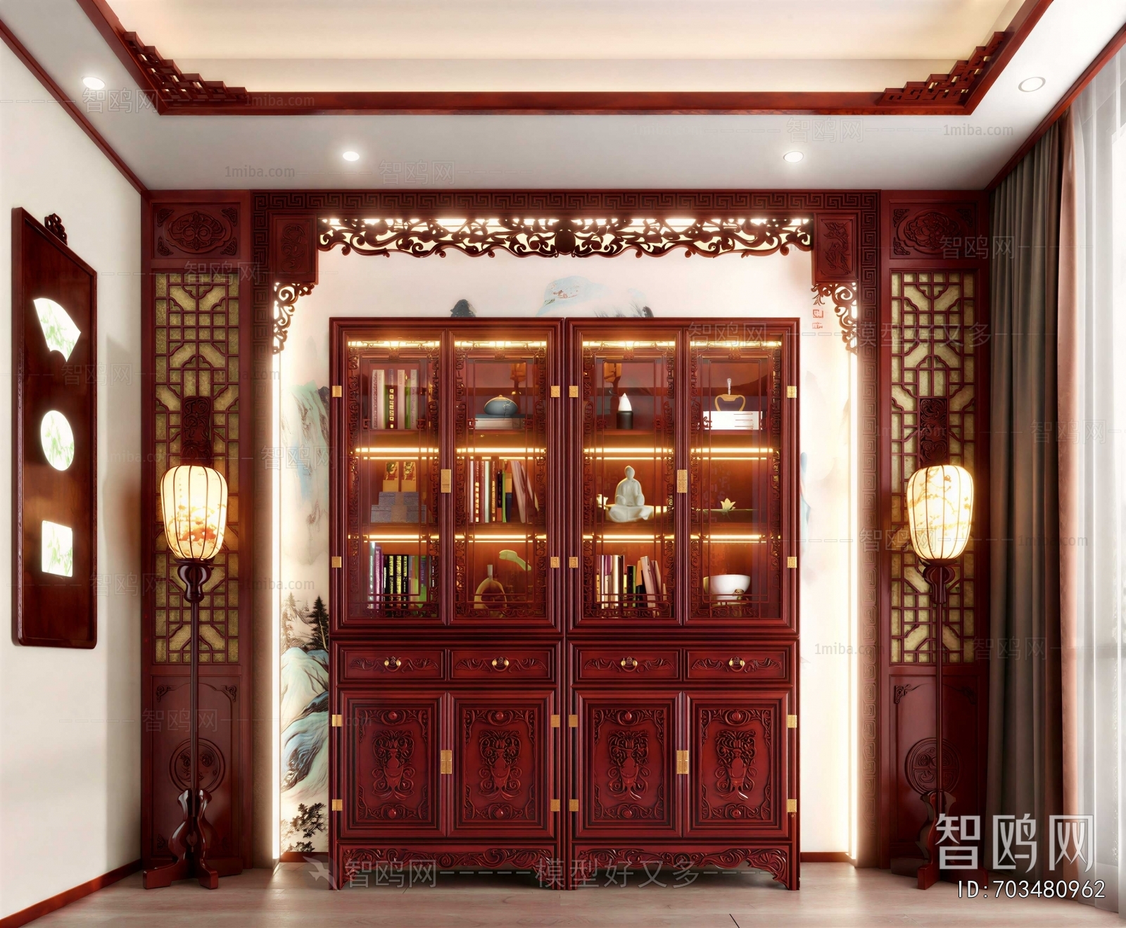 New Chinese Style Wine Cabinet
