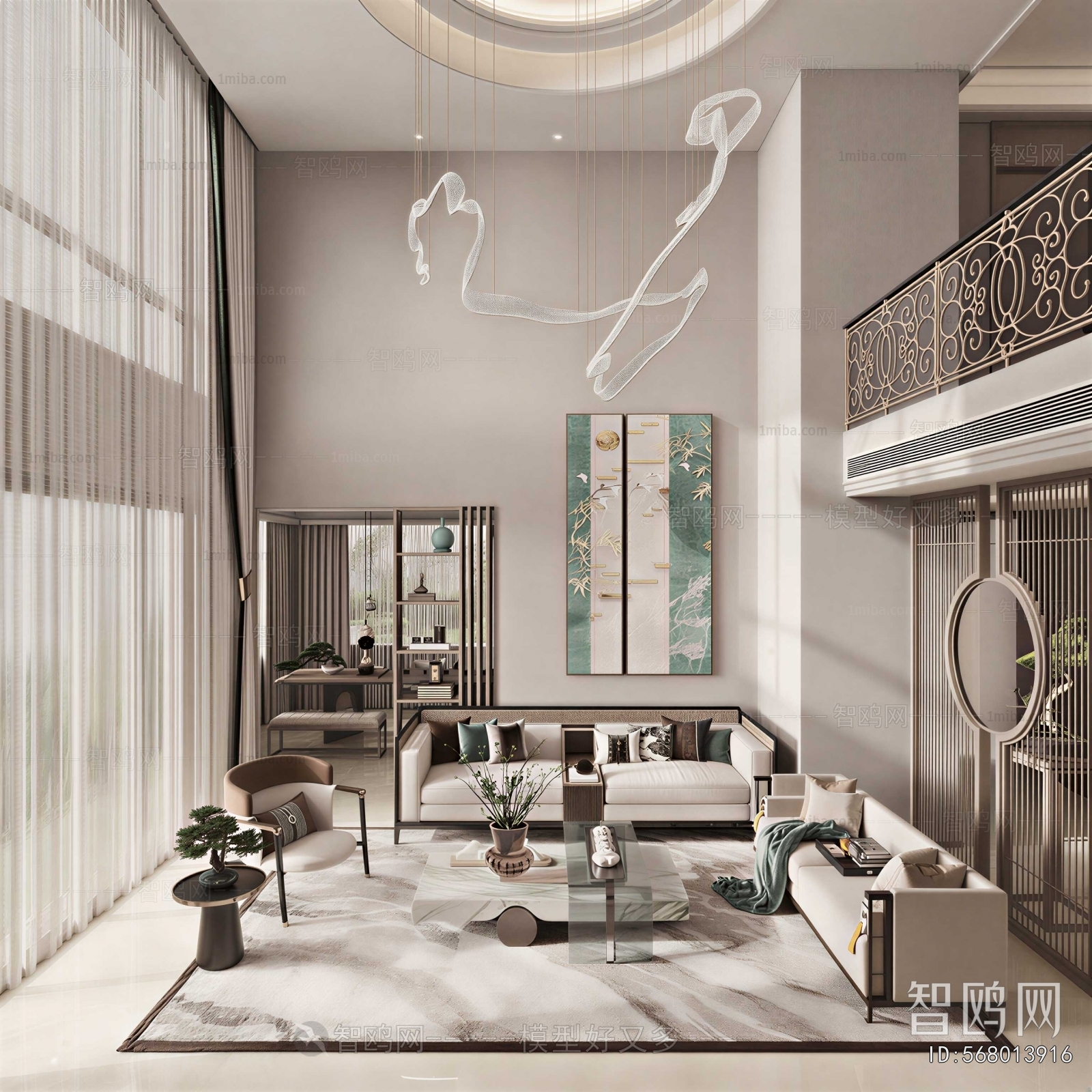 New Chinese Style A Living Room