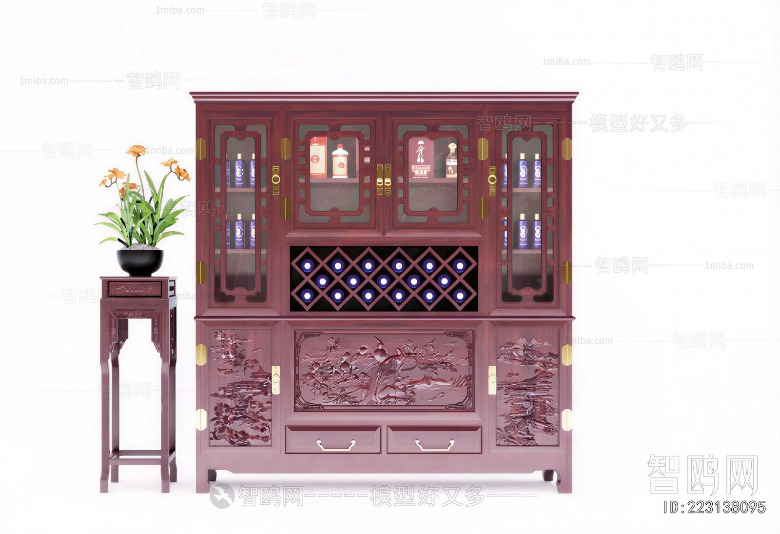 New Chinese Style Wine Cabinet