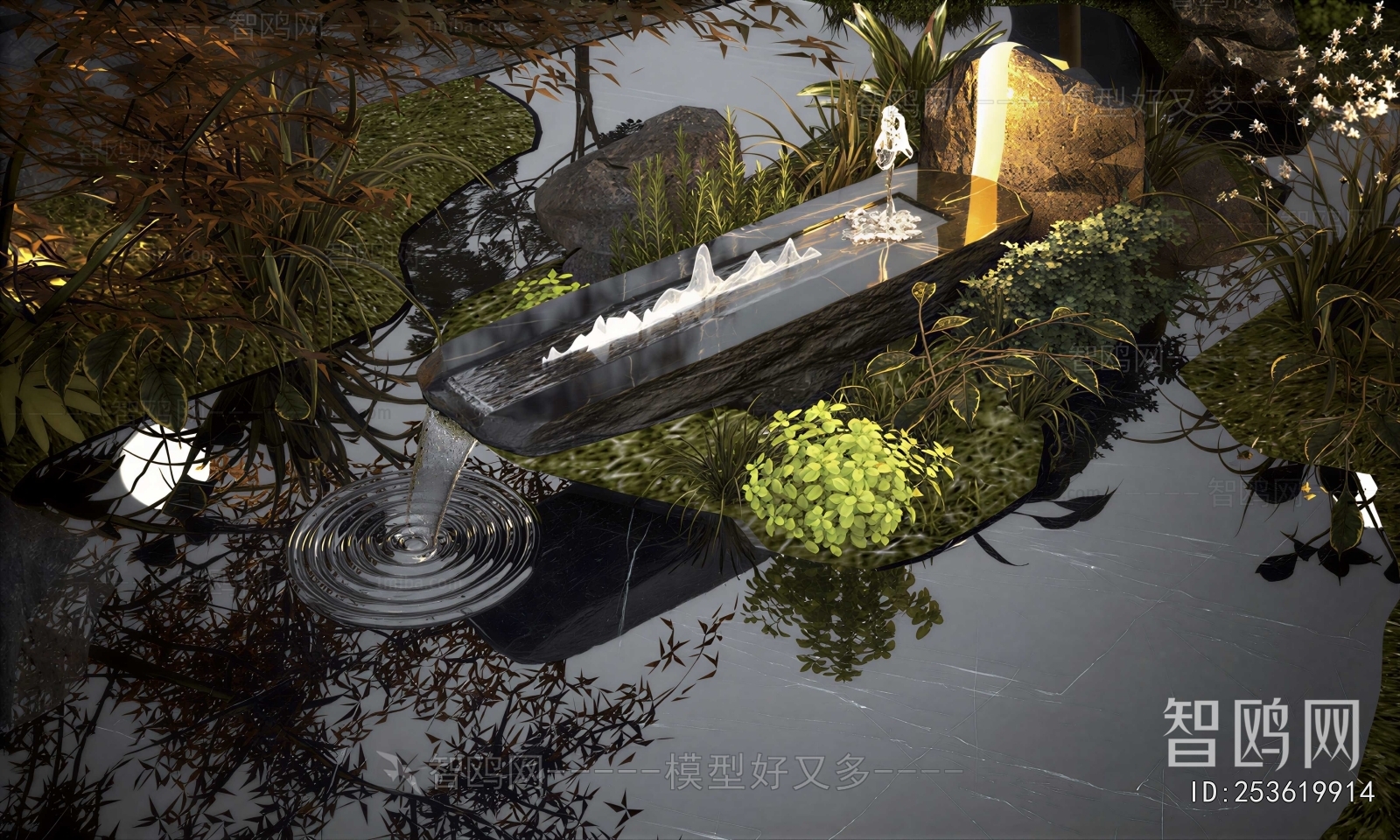 New Chinese Style Rockery Waterscape