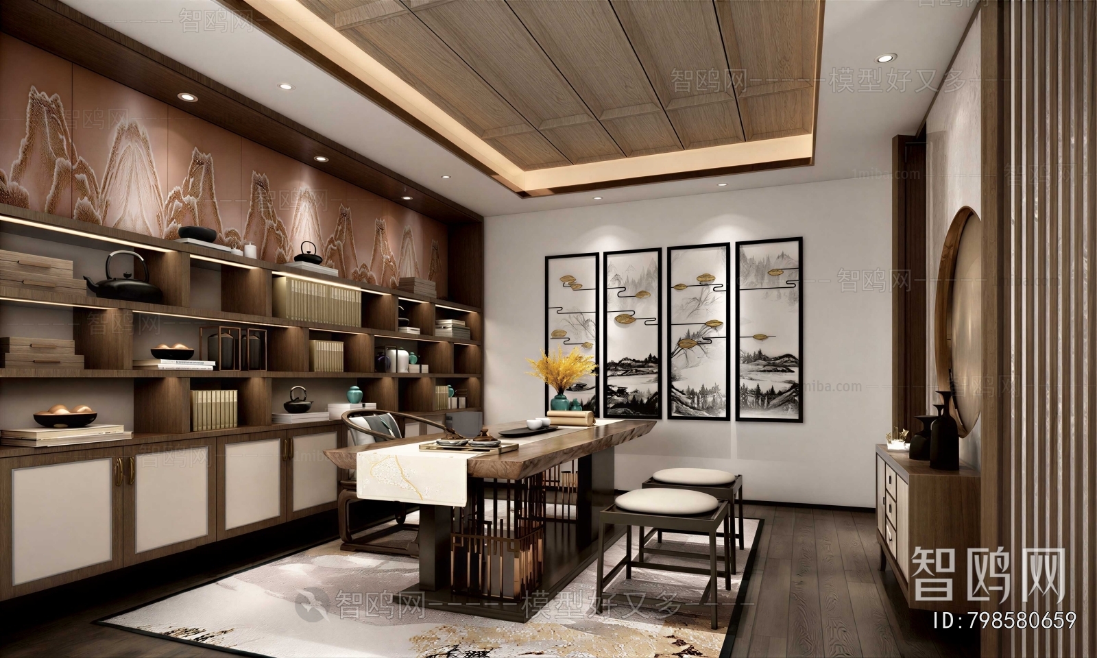 New Chinese Style Study Space