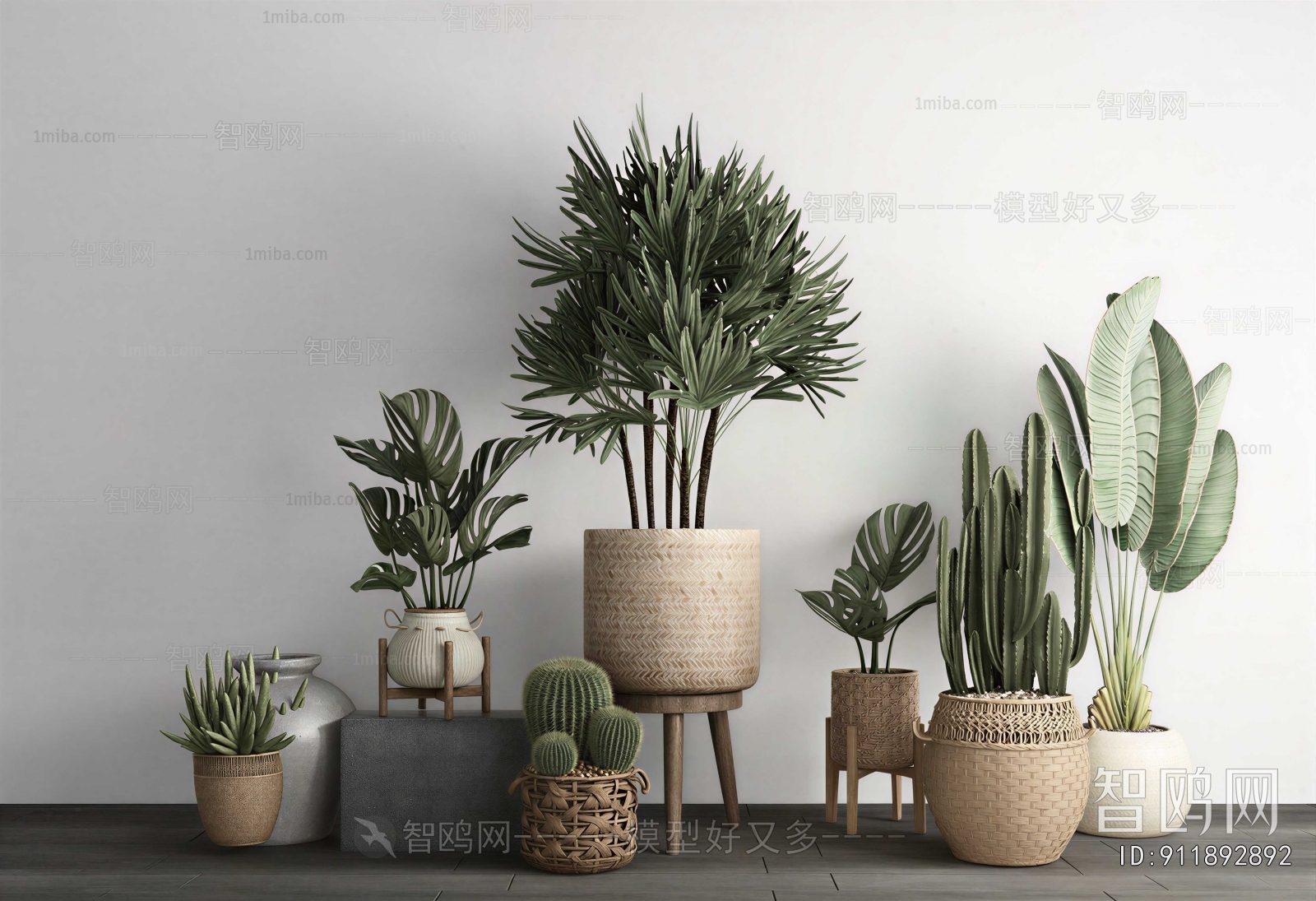 Modern Ground Green Plant Potted Plants