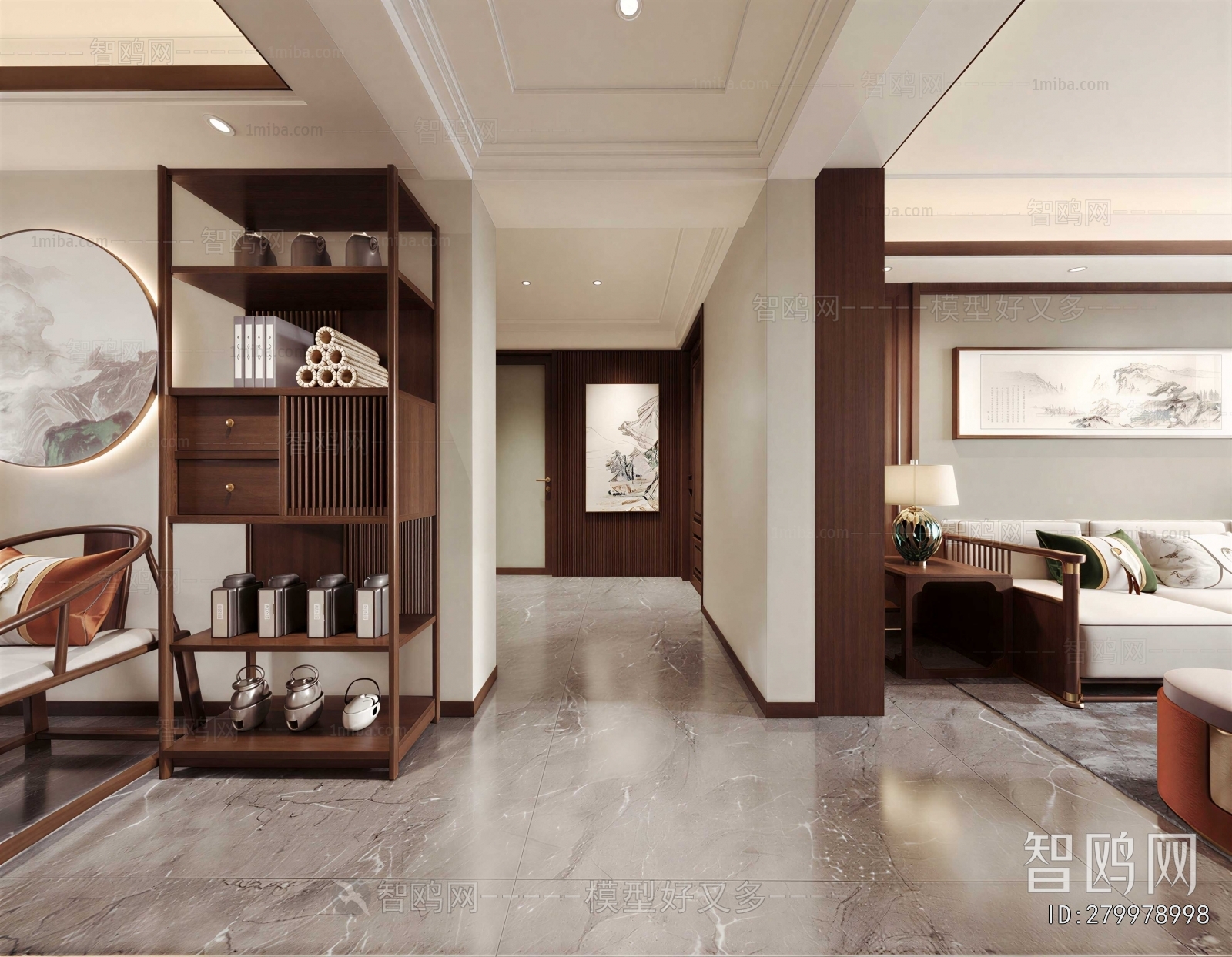 New Chinese Style A Living Room