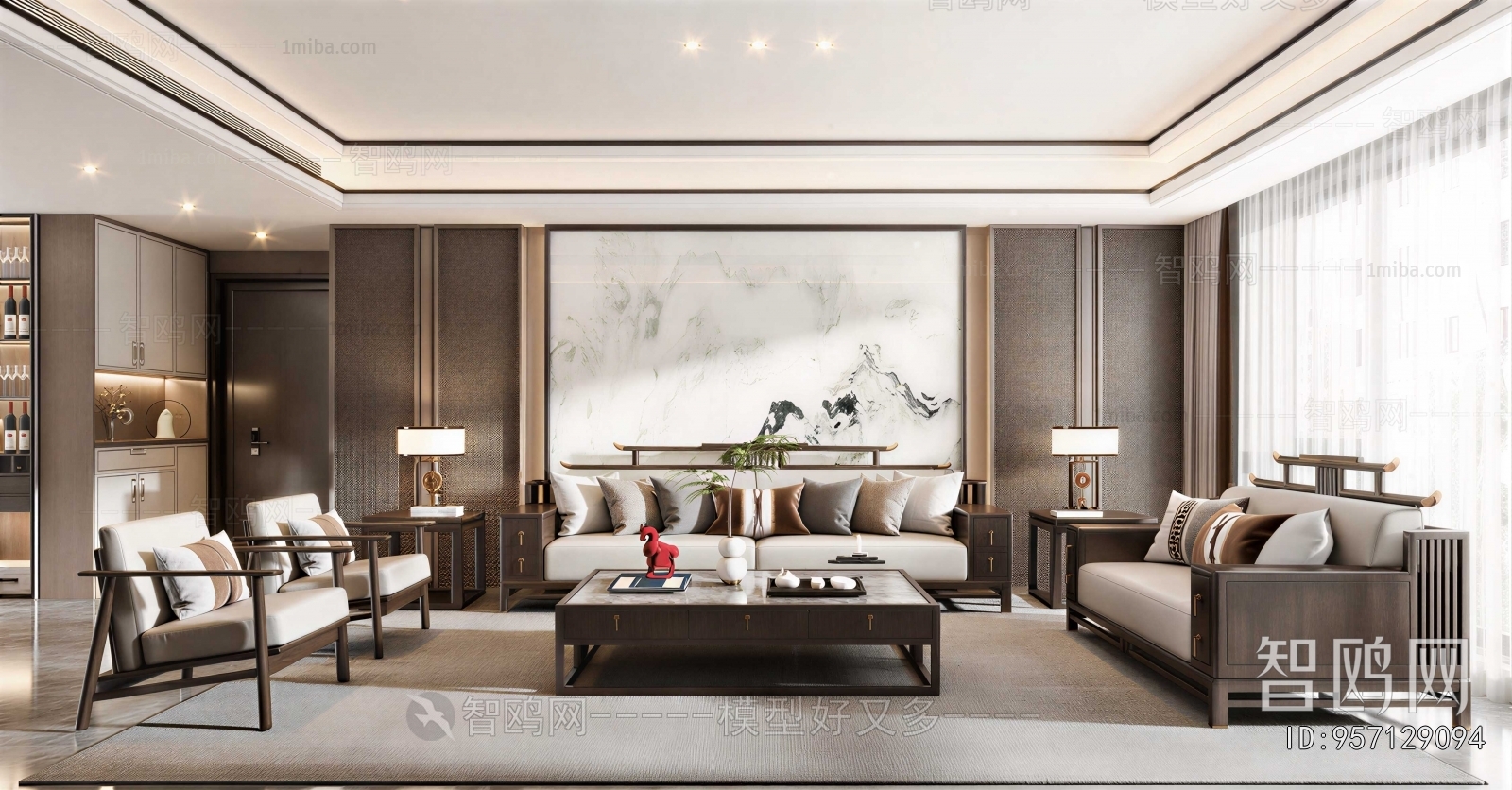 New Chinese Style A Living Room