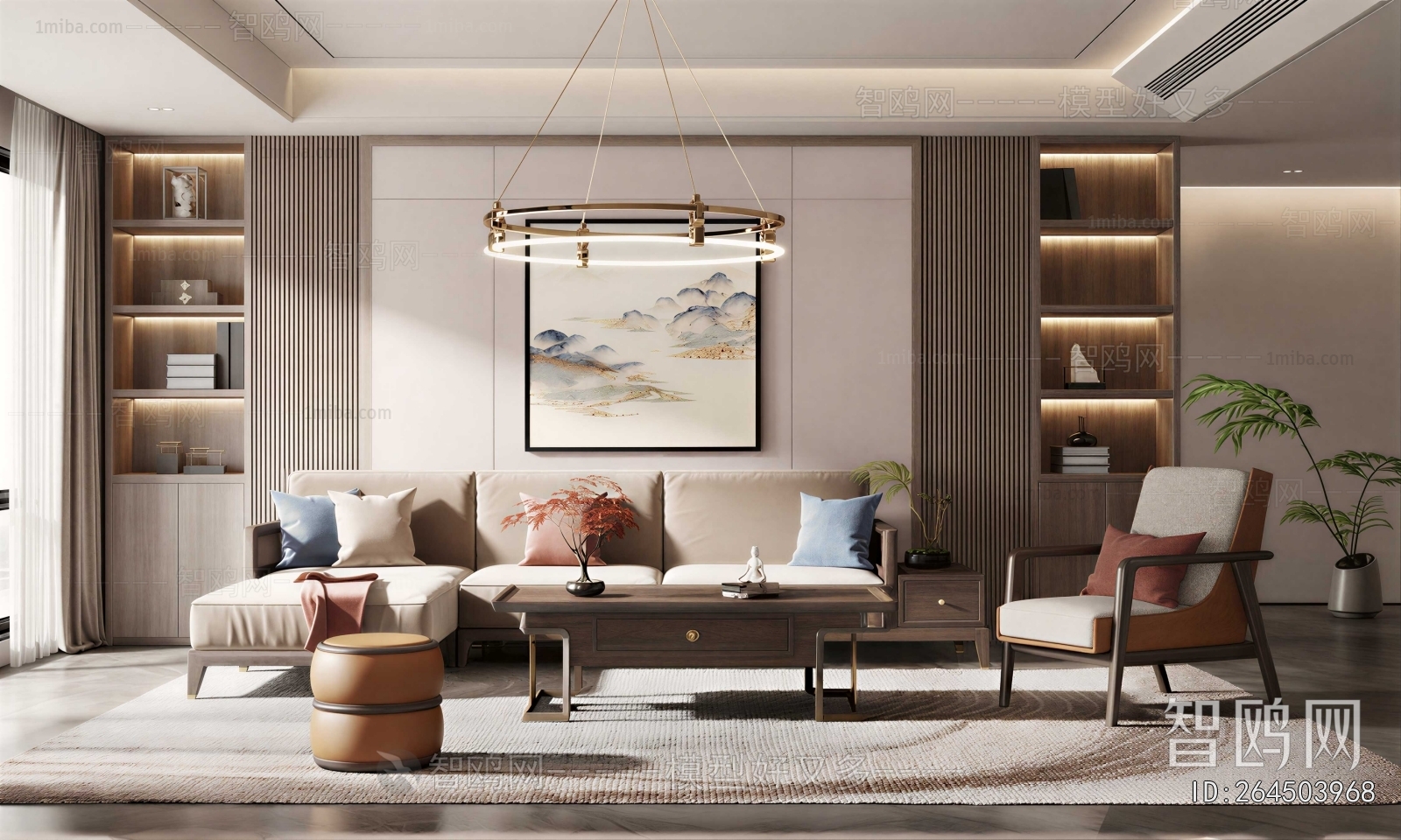 New Chinese Style A Living Room