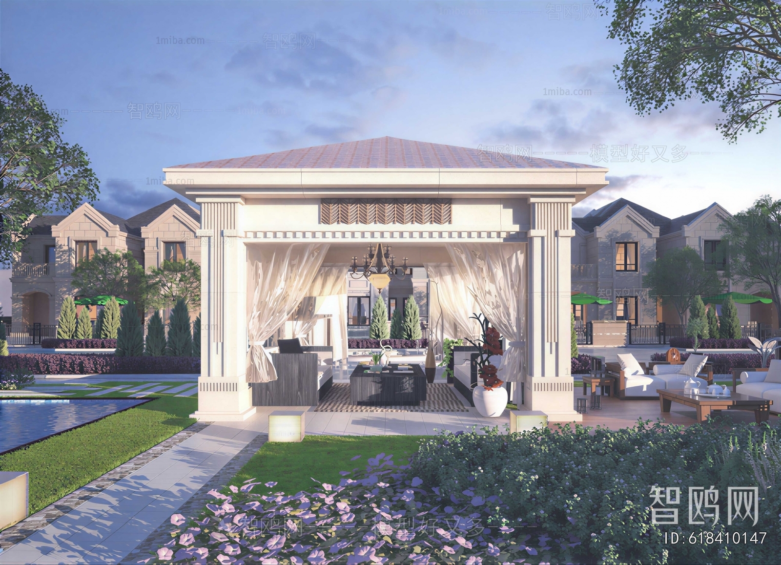 European Style Courtyard/landscape
