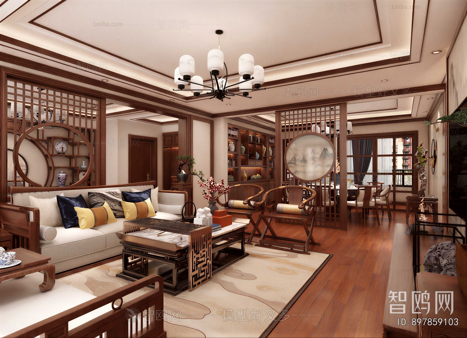 New Chinese Style A Living Room