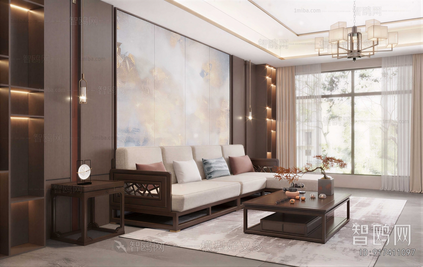New Chinese Style A Living Room