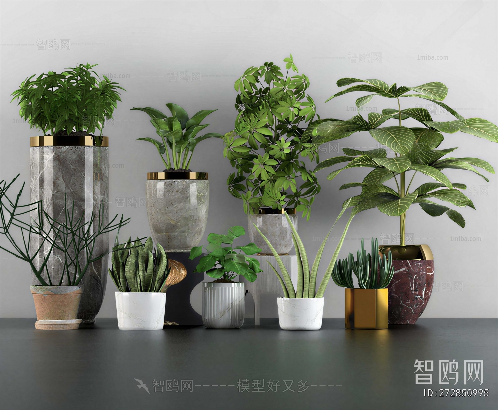 Modern Ground Green Plant Potted Plants
